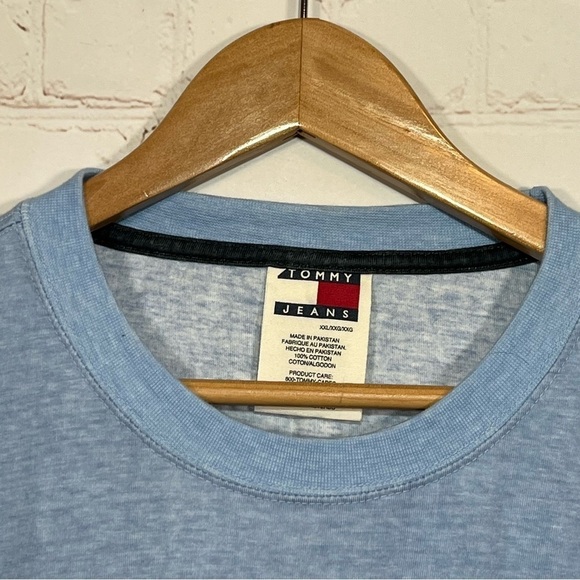 Vintage Tommy Hilfiger Jeans T Shirt Mens XXL Blue Short Sleeve Crew Neck Y2K - Picture 2 of 9